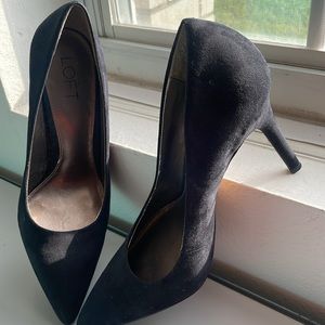 Loft Womens Black Suede Modern Pumps. Bundle!
